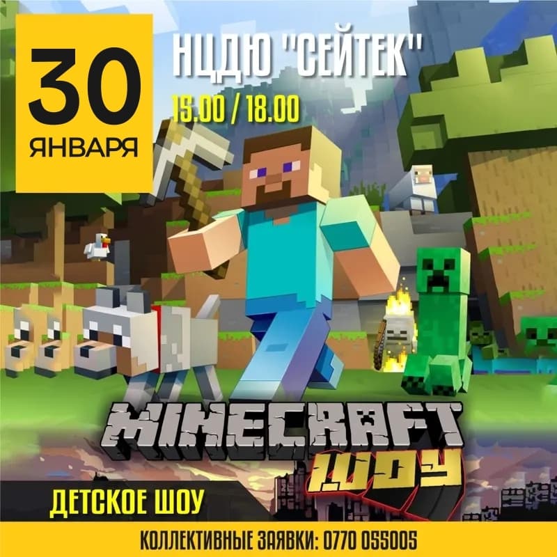 Minecraft Шоу в Чт, 30 января 2025 года 15:00